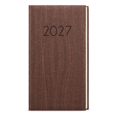 Týdenní diář 2027 Jakub Wood kapesní - hnědá