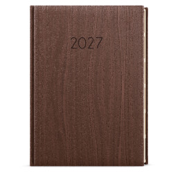 Týdenní diář 2027 Oskar Wood A5 - hnědá