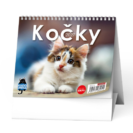 Stolní kalendář 2027 IDEÁL - Kočky /s kočičími jmény/