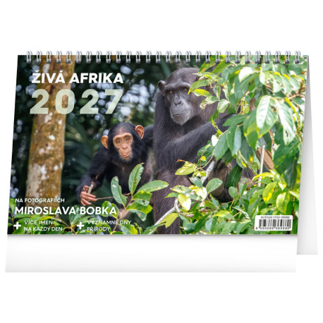 Stolní kalendář 2027 Živá Afrika - Miroslav Bobek