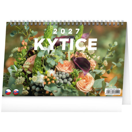 Stolní kalendář 2027 Kytice CZ/SK