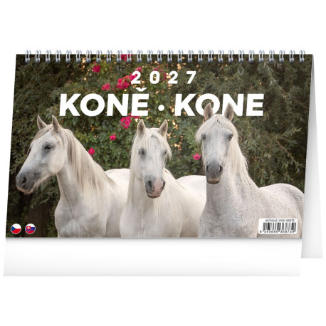 Stolní kalendář 2027 Koně - Kone CZ/SK