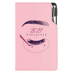 Diář DESIGN týdenní kapesní 2027 český - světle růžová - Kosmetický Eyelashes
