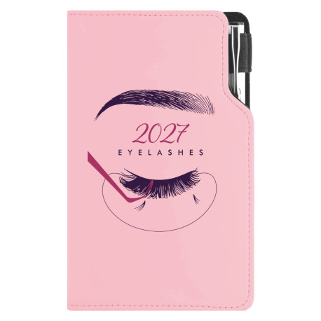 Diář DESIGN týdenní kapesní 2027 český - světle růžová - Kosmetický Eyelashes