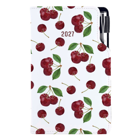 Diář DESIGN týdenní kapesní 2027 český - bílá - Cherry