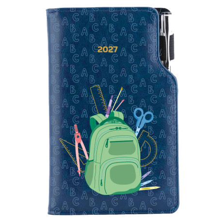 Diář DESIGN týdenní kapesní 2027 český - modrá - School