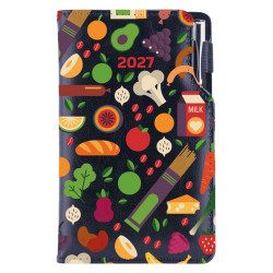 Diář DESIGN týdenní kapesní 2027 český - černá - Food