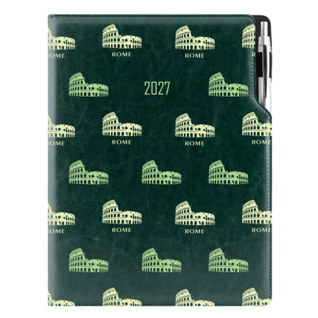 Diář DESIGN denní A4 2027 - zelená - Řím