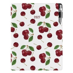 Diář DESIGN denní A4 2027 - bílá - Cherry
