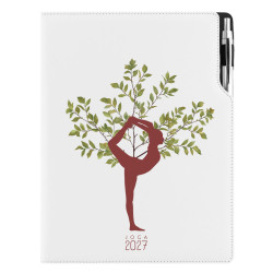 Diář DESIGN denní A4 2027 - bílá - Jóga