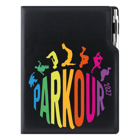 Diář DESIGN denní A4 2027 - černá - Parkour