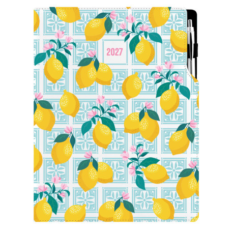 Diář DESIGN denní A4 2027 - bílá - Lemon