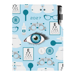 Diář DESIGN denní B6 2027 - světle modrá - Oční