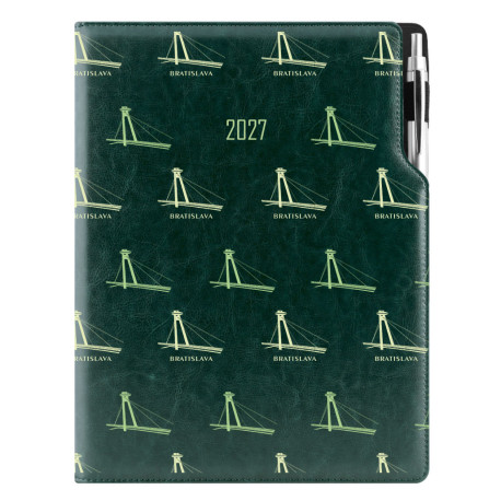Diář DESIGN týdenní A4 2027 - zelená - Bratislava
