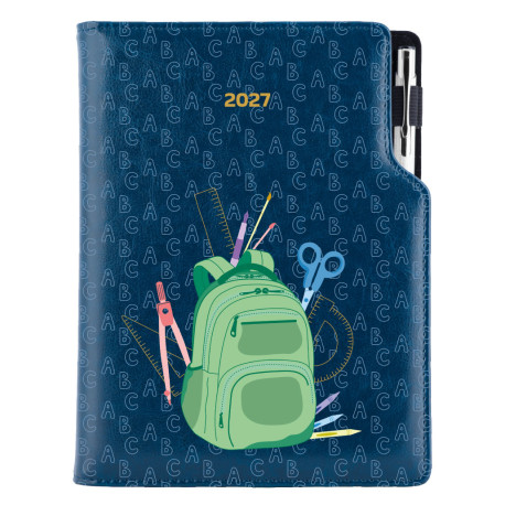Diář DESIGN týdenní A4 2027 - modrá - School