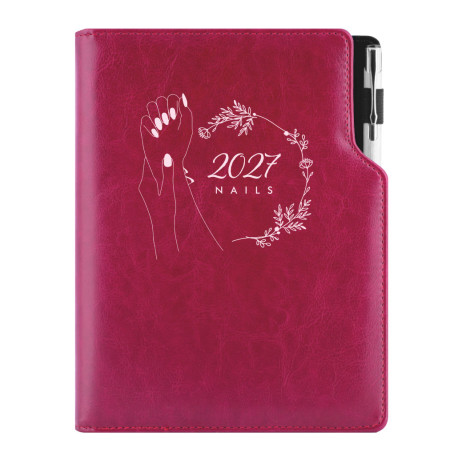 Diář DESIGN týdenní B6 2027 - nachová - Nails