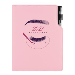 Diář DESIGN týdenní B6 2027 - světle růžová - Kosmetický Eyelashes