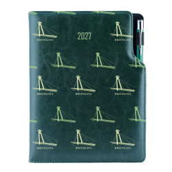 Diář DESIGN týdenní B6 2027 - zelená - Bratislava
