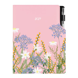 Diář DESIGN týdenní B5 2027 - světle růžová - Květy 