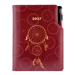 Diář DESIGN týdenní speciál A5 2027 - bordó - Lapač snů