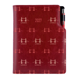 Diář DESIGN týdenní speciál A5 2027 - bordó - Londýn