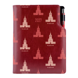 Diář DESIGN týdenní speciál A5 2027 - bordó - Varšava