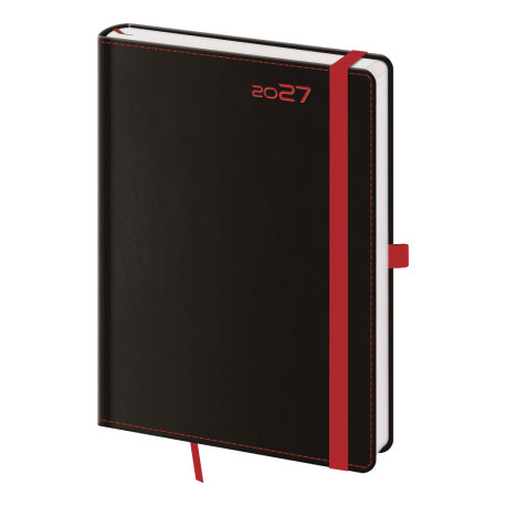 Denní diář A5 2027 Black Red 