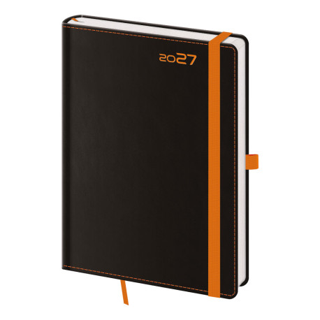 Týdenní diář A5 2027 Black Orange 