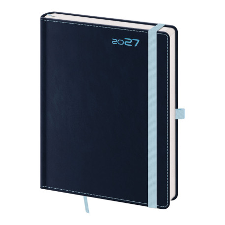 Týdenní diář B6 2027 Double Blue 