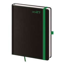 Týdenní diář B6 2027 Black Green 