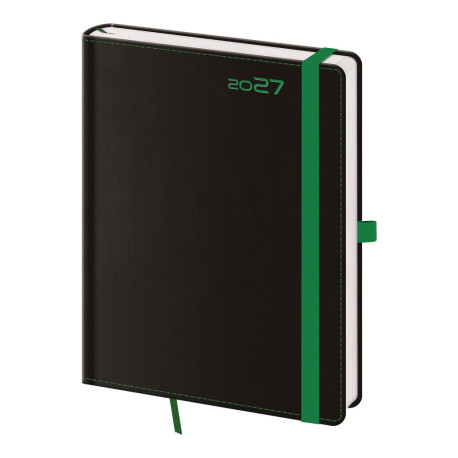 Týdenní diář B6 2027 Black Green 
