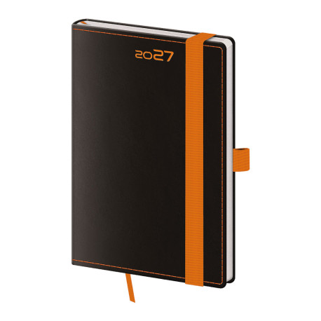 Týdenní kapesní diář 2027 Black Orange 