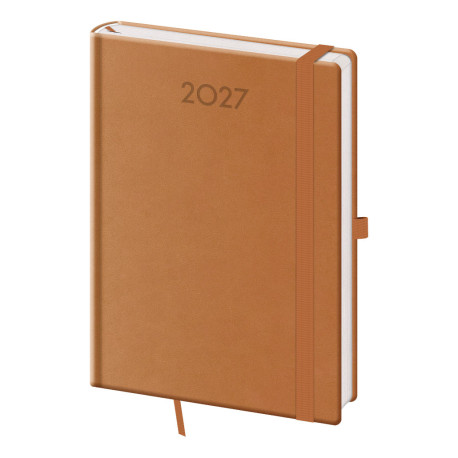 Denní diář A5 2027 Print Plus - přírodní hnědá