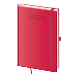 Týdenní diář s poznámkami A5 2027 Print Pop - malinová