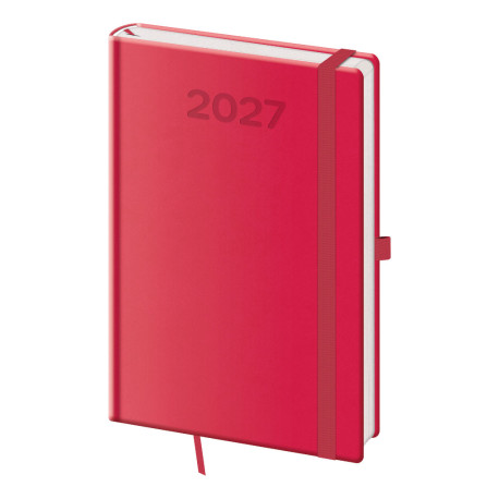 Týdenní diář s poznámkami A5 2027 Print Pop - malinová