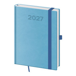 Týdenní diář B6 2027 Print Pop - světle modrá