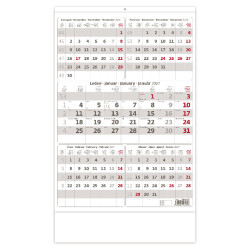 Nástěnný kalendář 2027 - Pětiměsíční šedý
