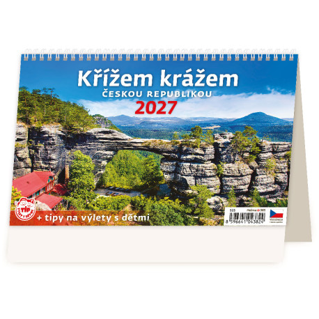 Stolní kalendář 2027 - Křížem krážem Českou republikou