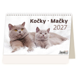 Stolní kalendář 2027 - Kočky/Mačky 