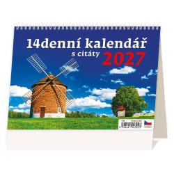 Stolní kalendář 2027 - 14denní kalendář s citáty   