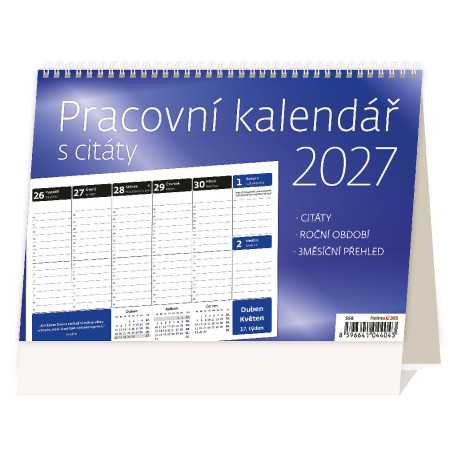 Stolní kalendář 2027 - Pracovní kalendář s citáty   