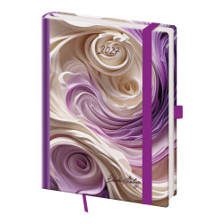 Týdenní diář B6 2027 Vario - Matragi Violet s gumičkou