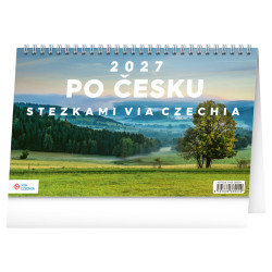 Stolní kalendář 2027 Po Česku stezkami Via Czechia