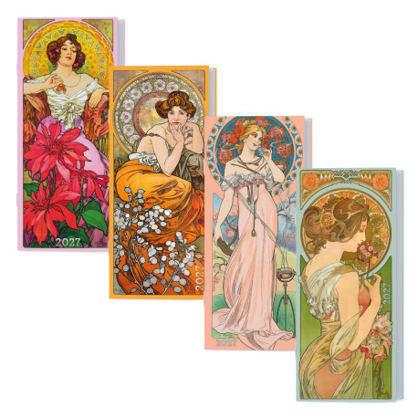 Měsíční diář kapesní  2027 Božka- Alfons Mucha - náhodný motiv