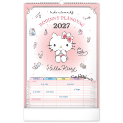 Nástěnný kalendář 2027 Rodinný plánovací Hello Kitty XL