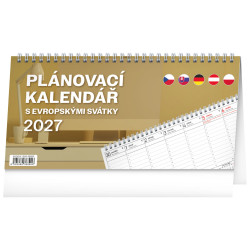 Stolní kalendář 2027 Plánovací s evropskými svátky 