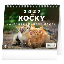 Stolní kalendář 2027 Kočky - se jmény koček