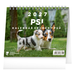Stolní kalendář 2027 Psi - se jmény psů