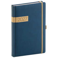 Denní diář 2027 A5 Twill - modro-zlatá