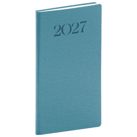 Týdenní diář 2027 kapesní Biella - modrá